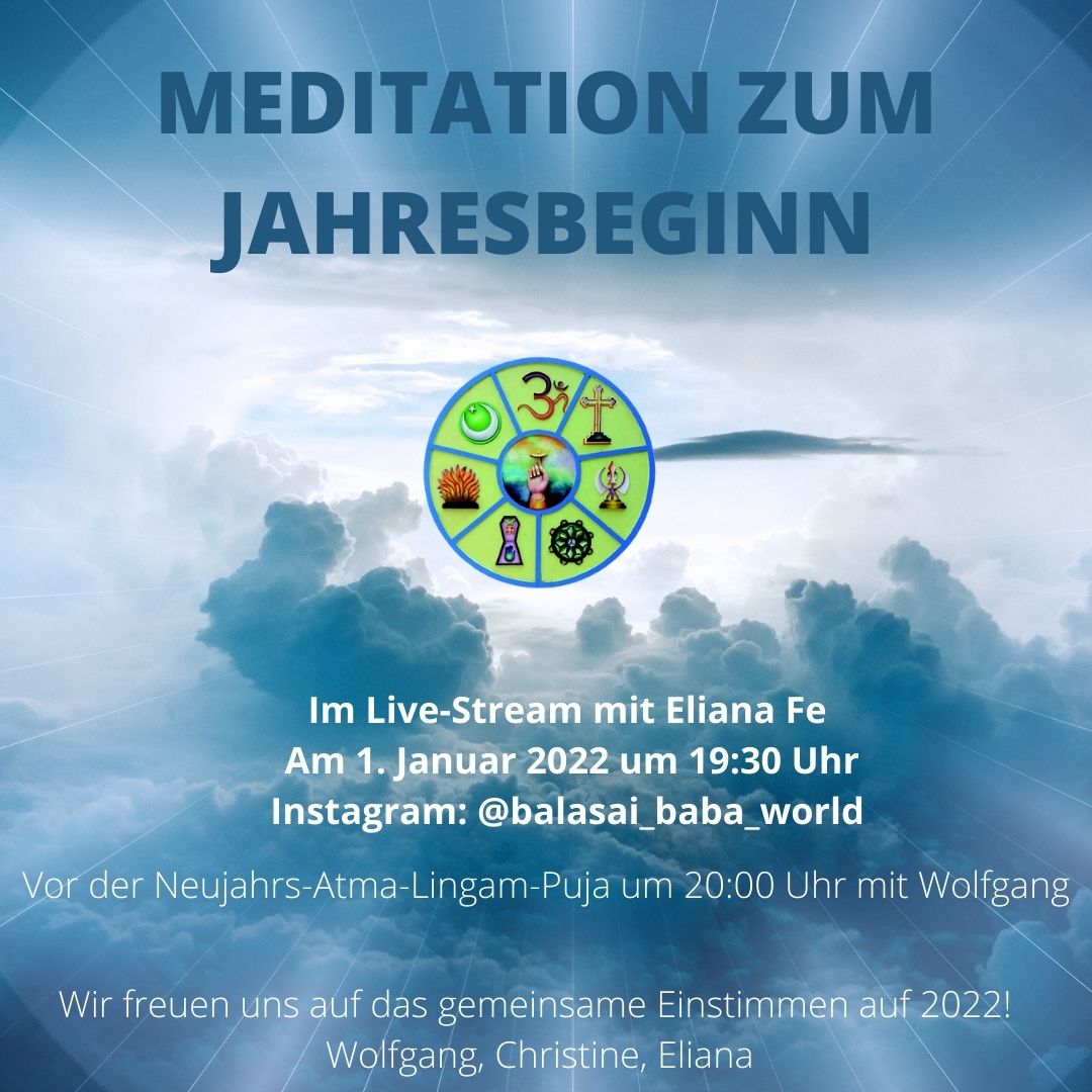 Flyer Livestream-Meditation zum Jahresbeginn mit Eliana Fe